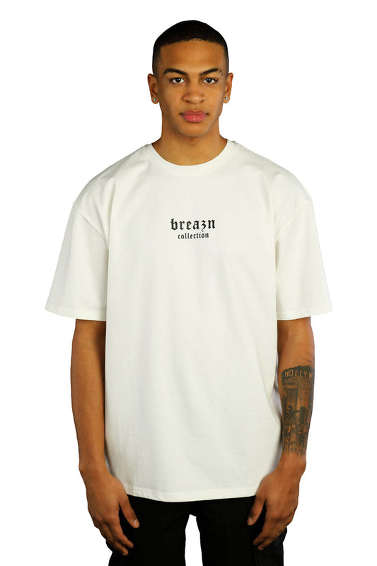 weißes Breazn T-Shirt mit Logo auf dem Brustkorb 